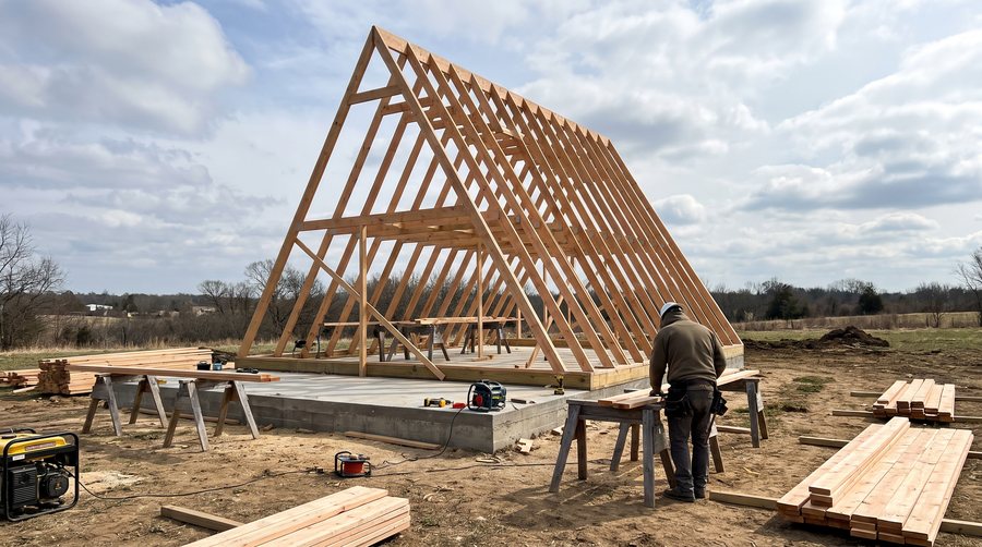 A-frame under construction